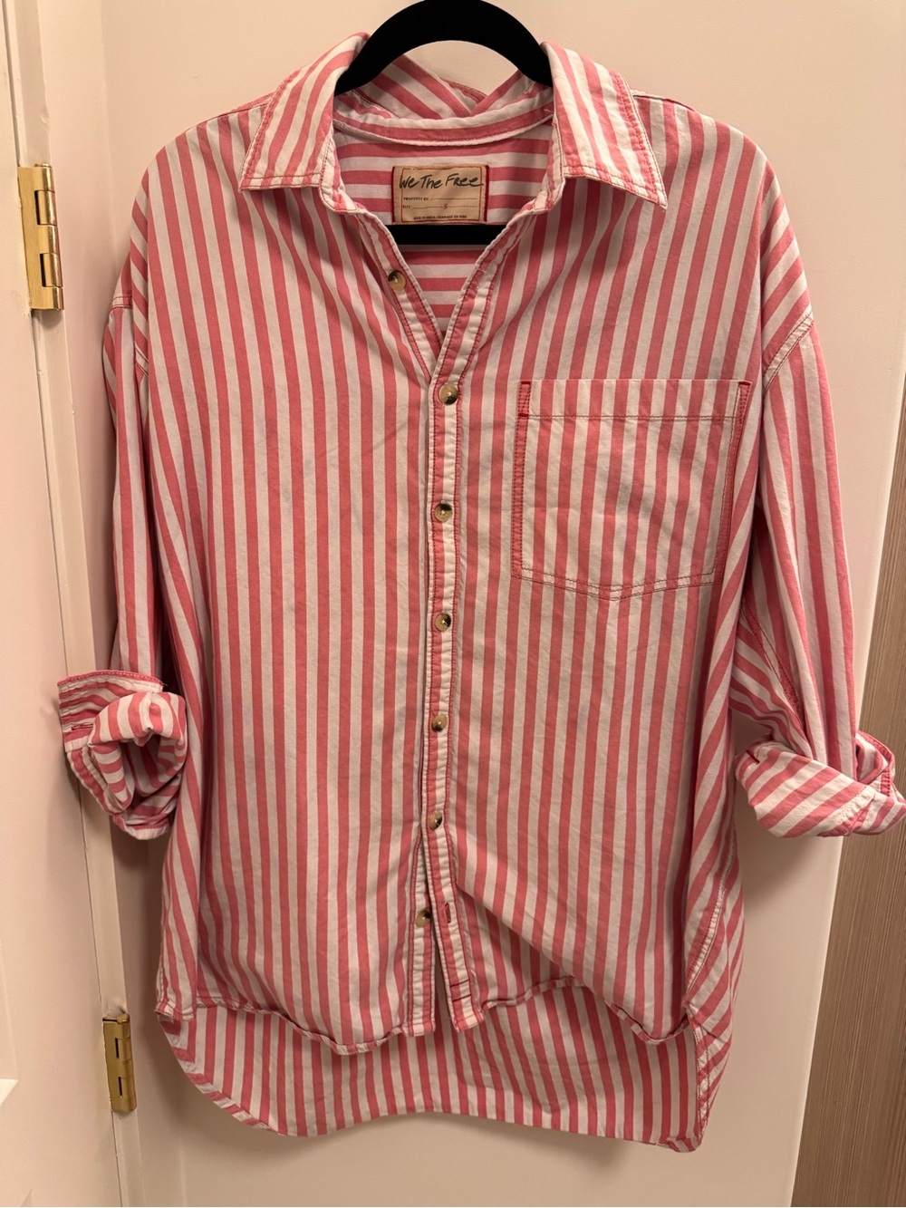Free People Striped Button-down 100% Cotton size Small - Picture 5 of 9